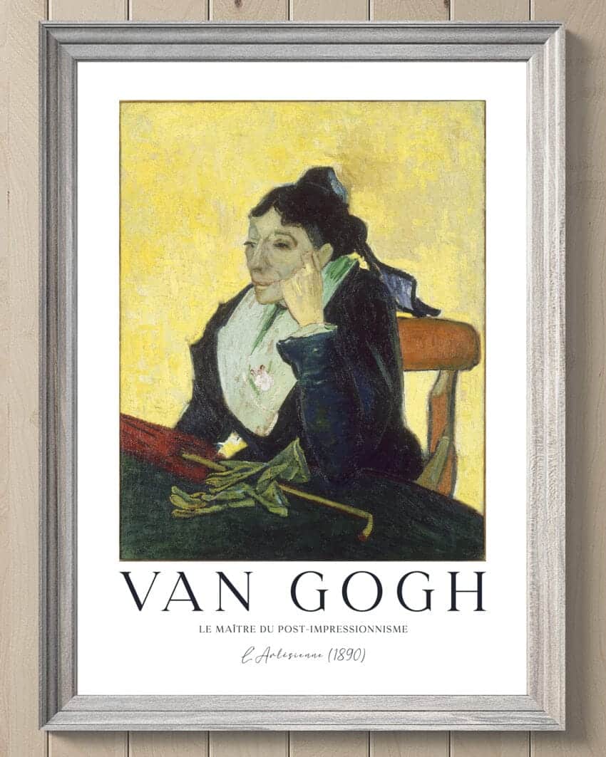 This Van gogh print portrays a woman from Arles, capturing her essence and presence through van Gogh's expressive brushwork and vivid colors.