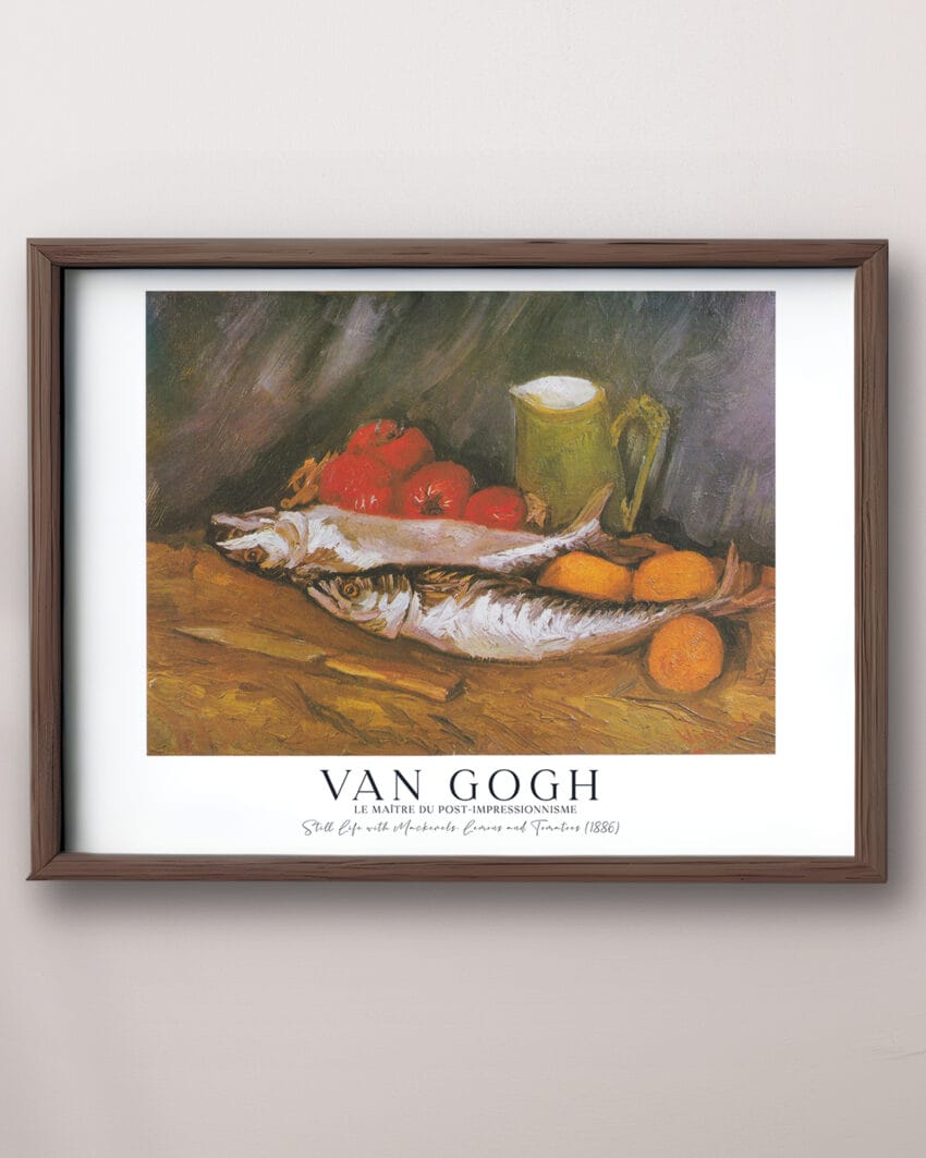 Still Life with Mackerels, Lemons and Tomatoes Vincent Van Gogh print van gogh print